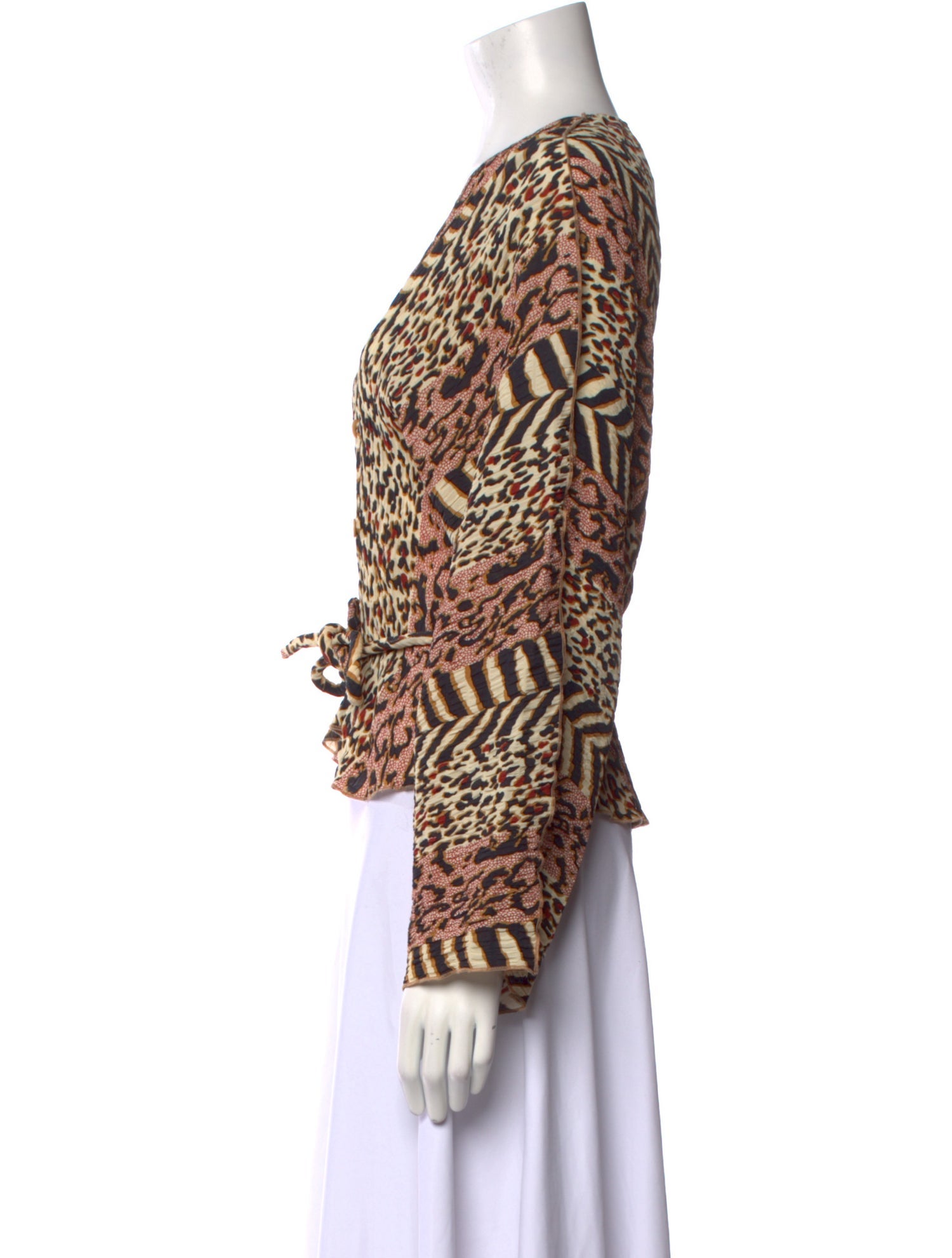 Nanushka Animal Print V-Neck Blouse