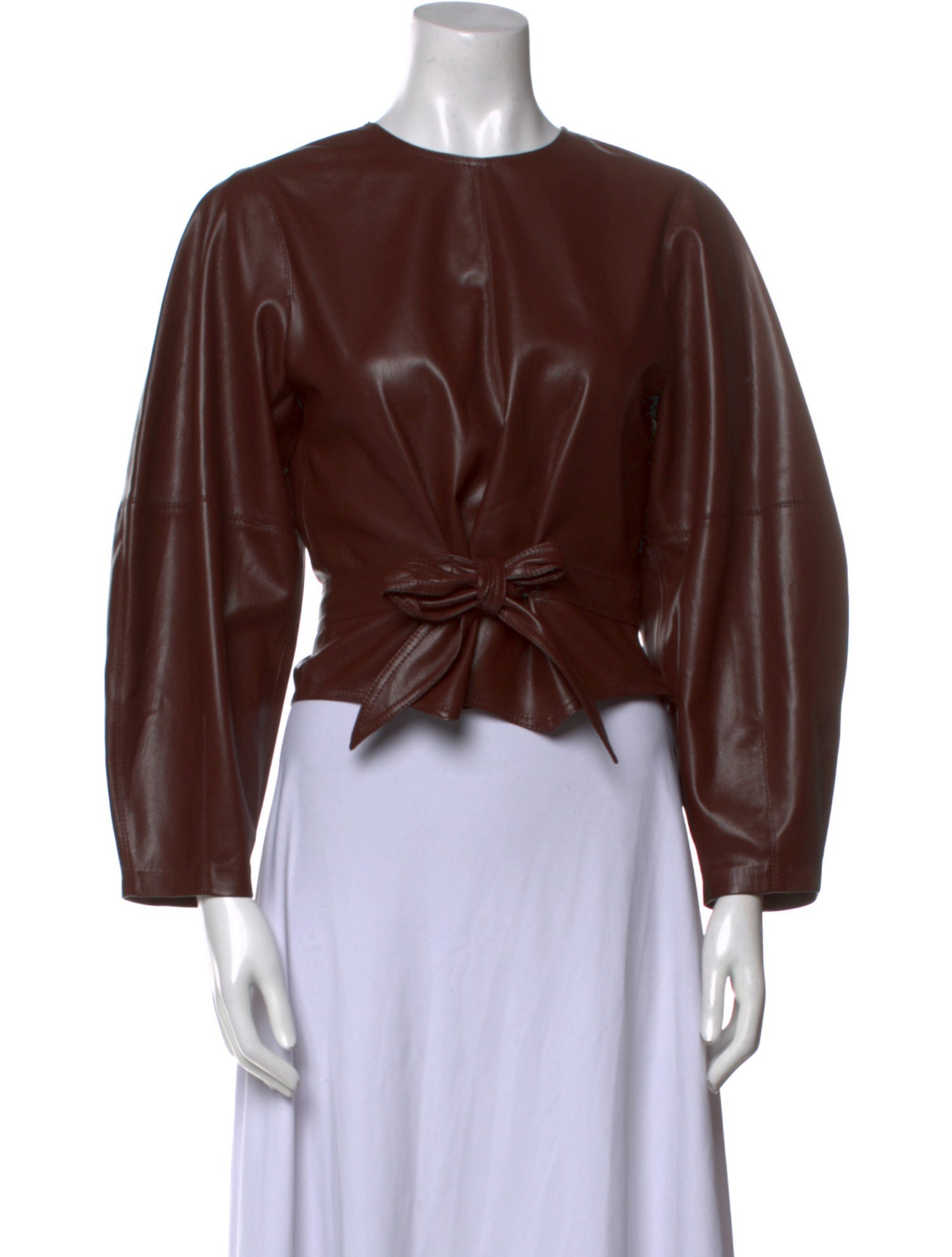 Nanushka Crew Neck Three-Quarter Sleeve Crop Top