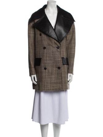 Nanushka Plaid Print Peacoat