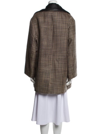 Nanushka Plaid Print Peacoat