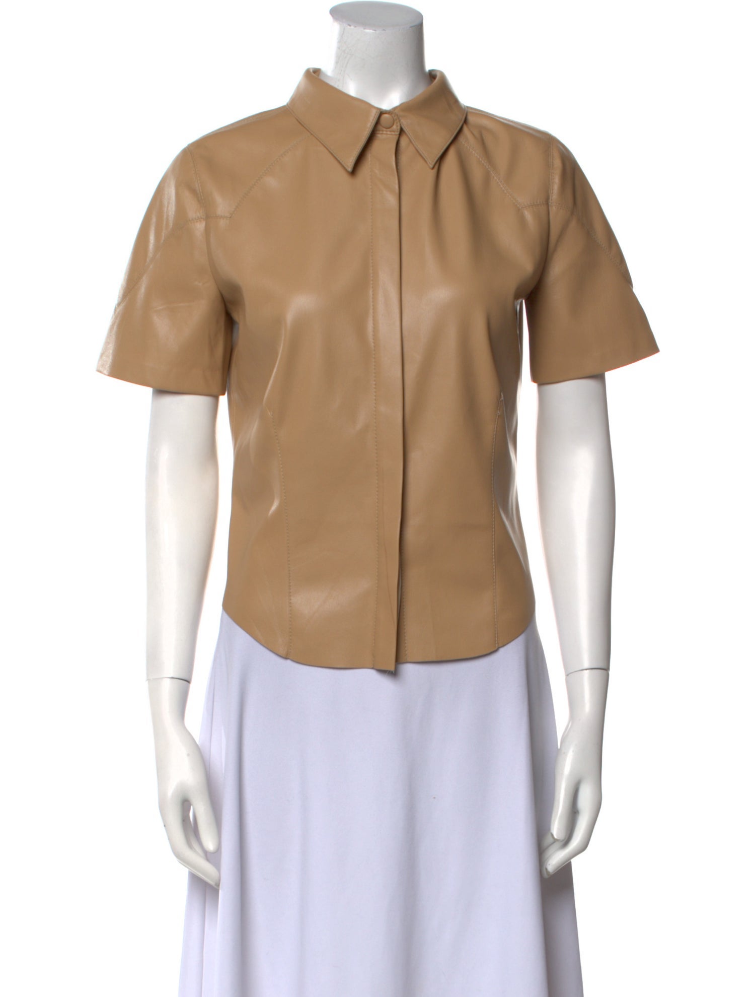 Nanushka Short Sleeve Button-Up Top