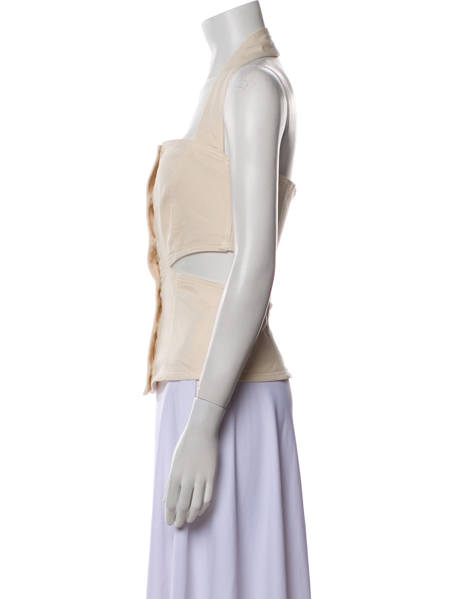 Nanushka Square Neckline Sleeveless Crop Top