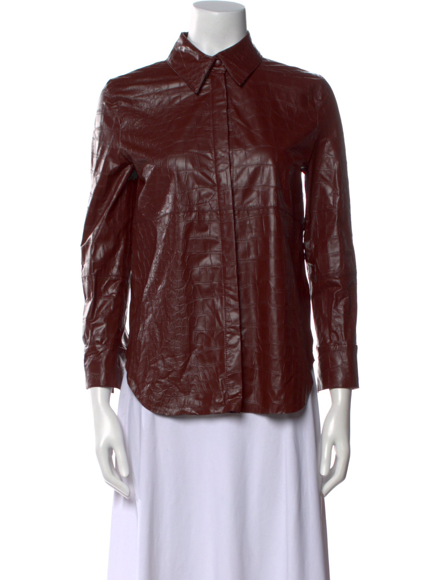 Nanushka Three-Quarter Sleeve Button-Up Top