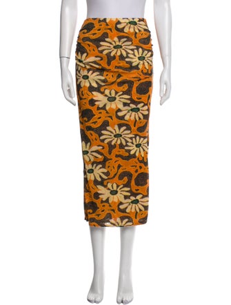 Nanushka Floral Print Midi Length Skirt