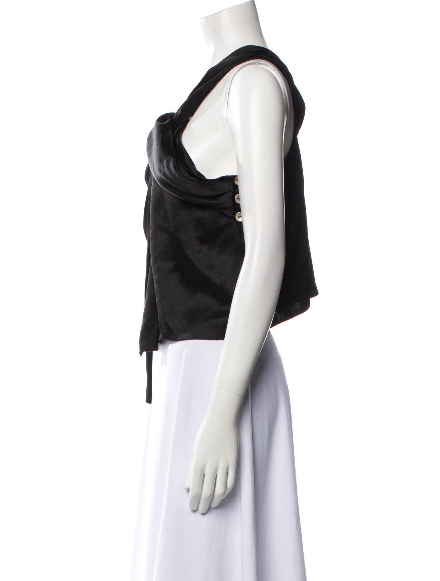 Nanushka One-Shoulder Sleeveless Crop Top