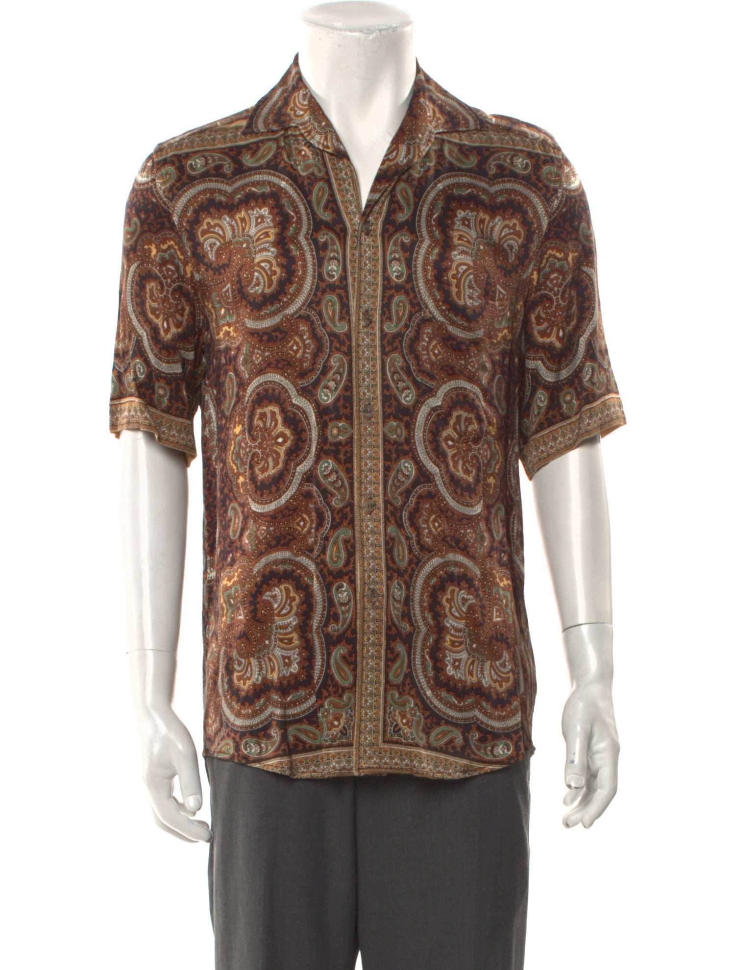 Nanushka Paisley Print Short Sleeve Shirt