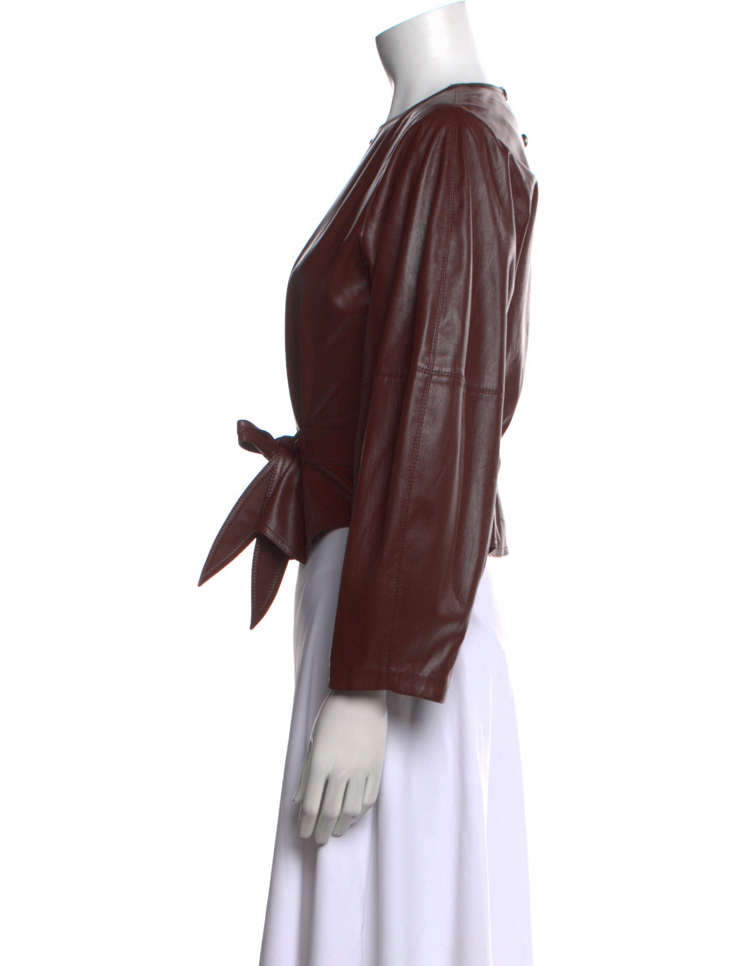 Nanushka Crew Neck Three-Quarter Sleeve Crop Top