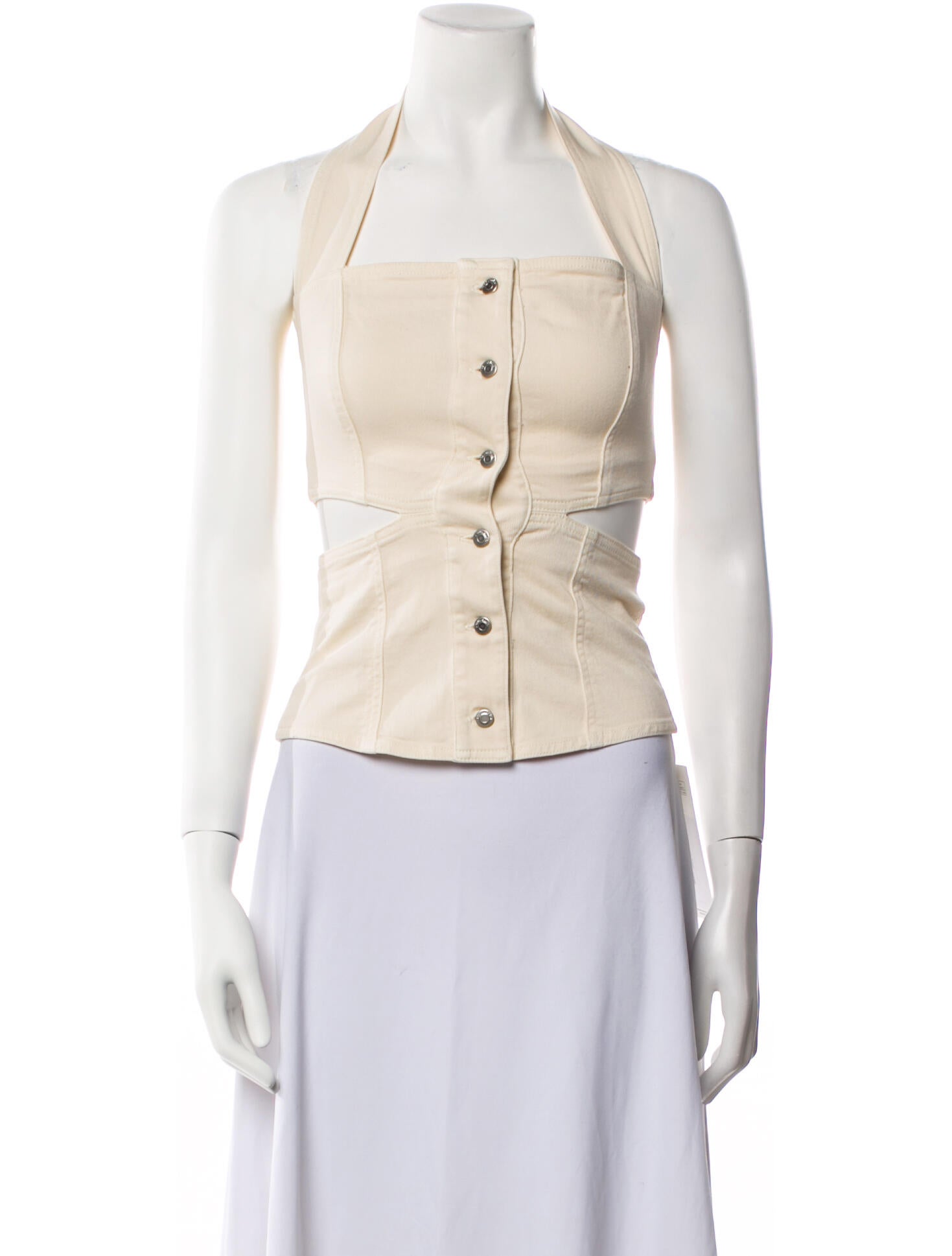 Nanushka Square Neckline Sleeveless Crop Top