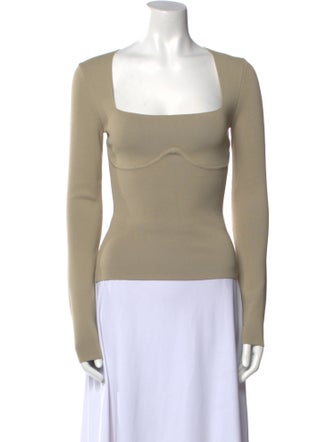 Nanushka Square Neckline Long Sleeve Top