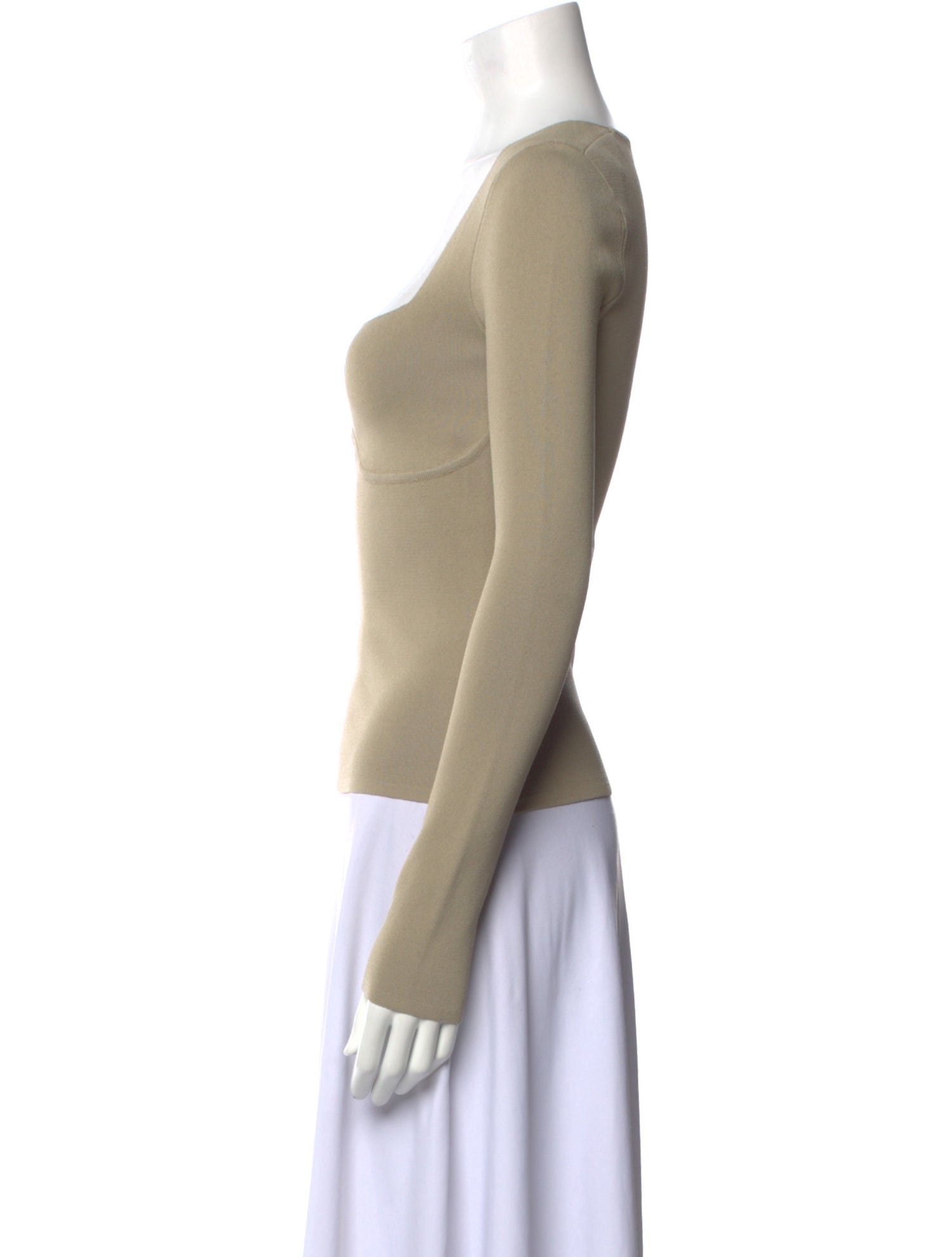 Nanushka Square Neckline Long Sleeve Top