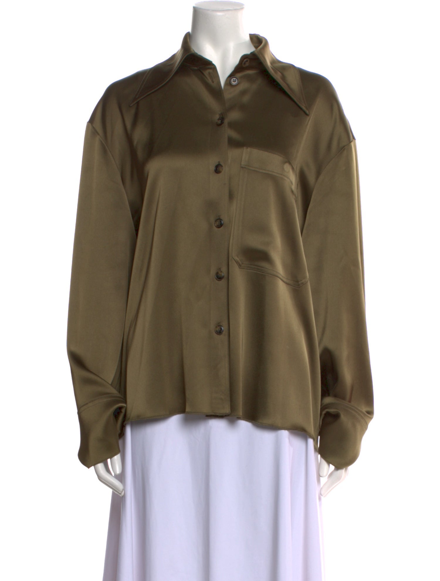Nanushka Long Sleeve Button-Up Top