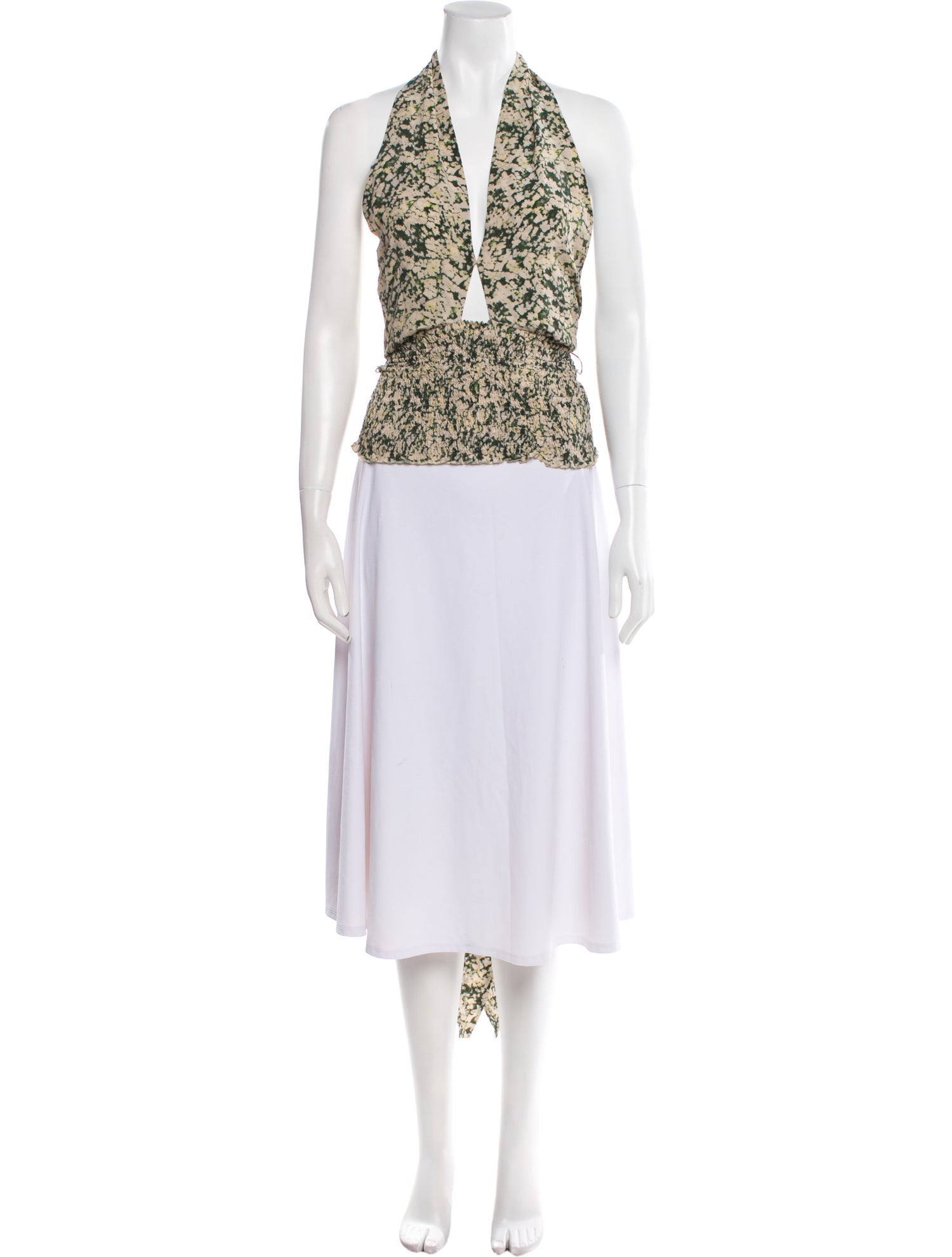 Nanushka Silk Animal Print Crop Top