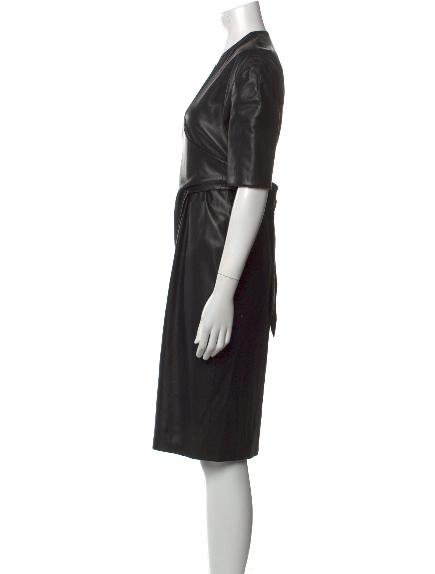 Nanushka Faux Leather Knee-Length Dress