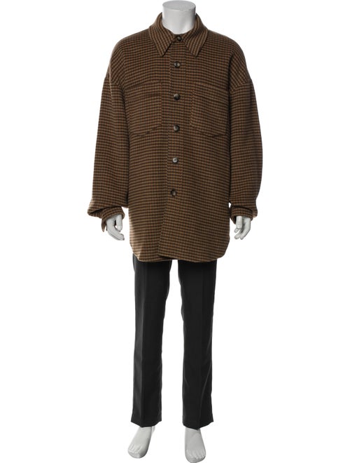 Nanushka Wool Houndstooth Print Parka