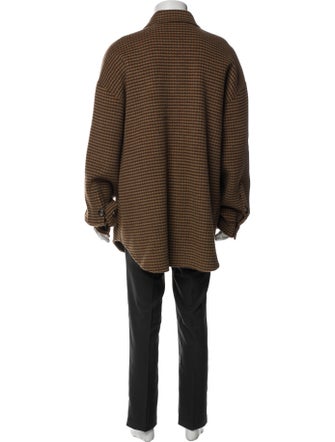 Nanushka Wool Houndstooth Print Parka