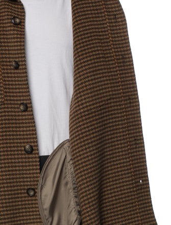 Nanushka Wool Houndstooth Print Parka