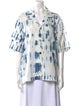 Nanushka Tie-Dye Print Short Sleeve Button-Up Top