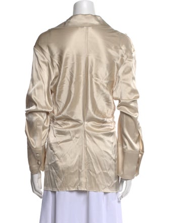 Nanushka V-Neck Long Sleeve Button-Up Top