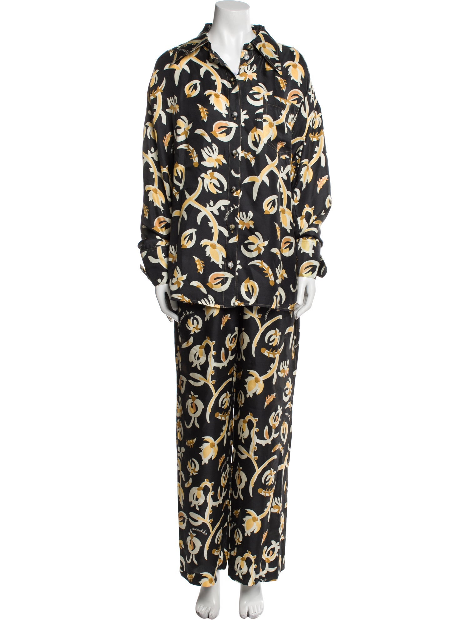 Nanushka Silk Floral Print Lounge Set