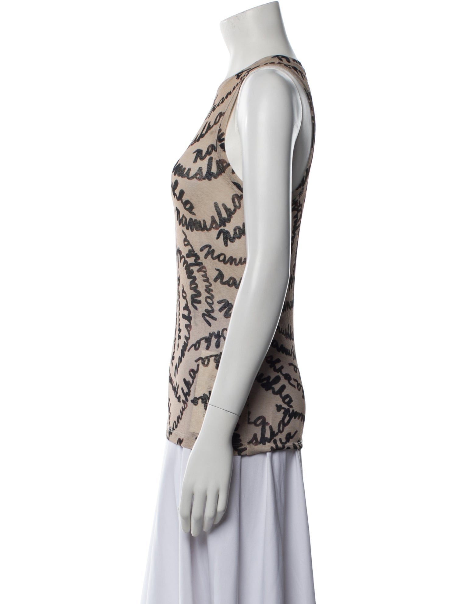 Nanushka Printed Scoop Neck Top