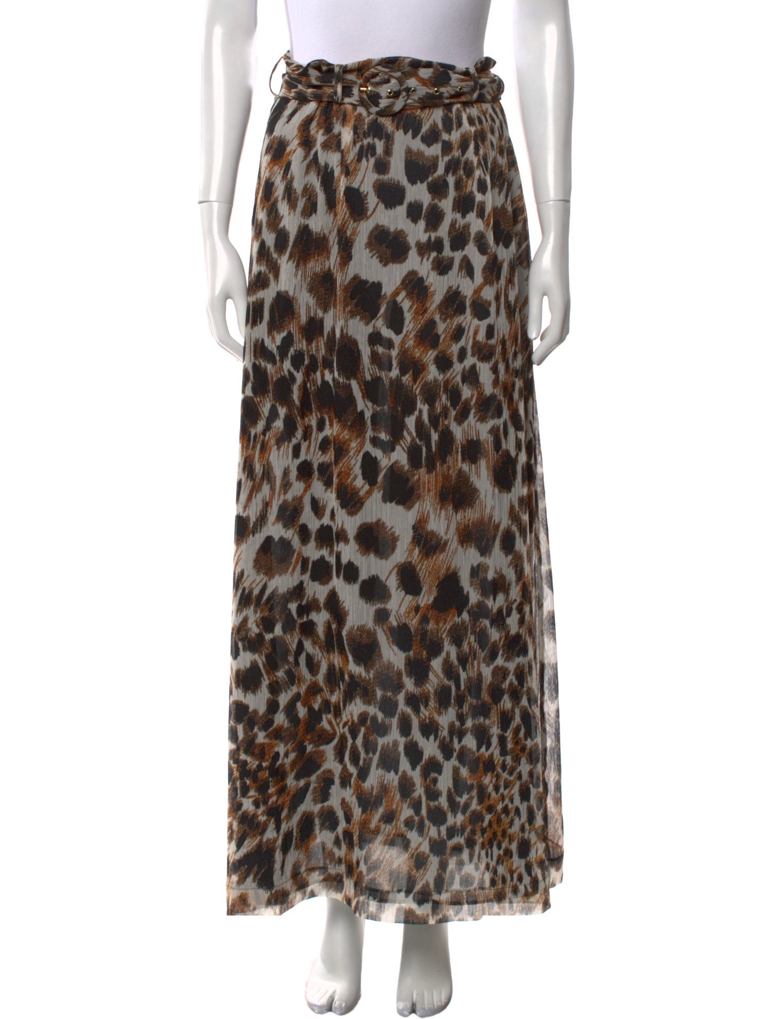 Nanushka Animal Print Long Skirt