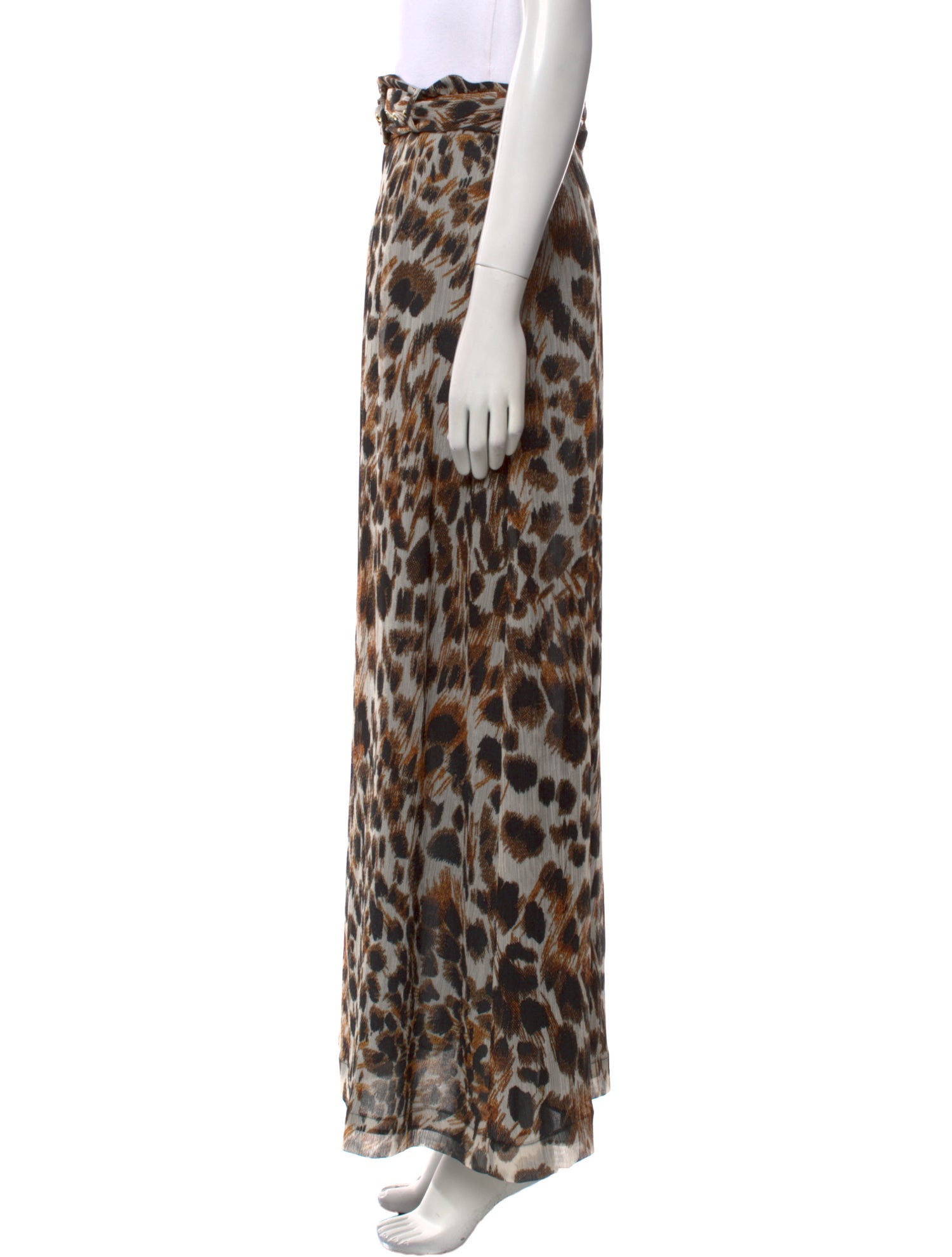 Nanushka Animal Print Long Skirt