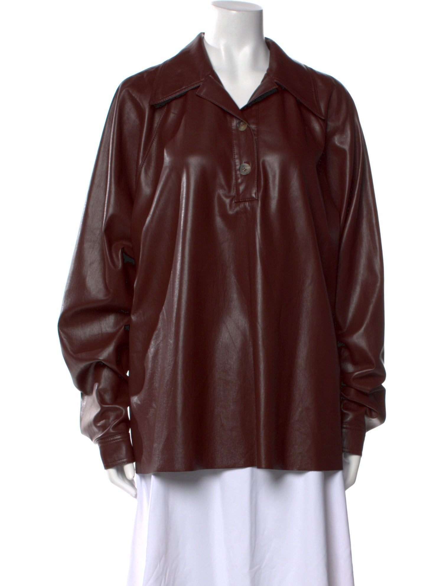 Nanushka Long Sleeve Button-Up Top