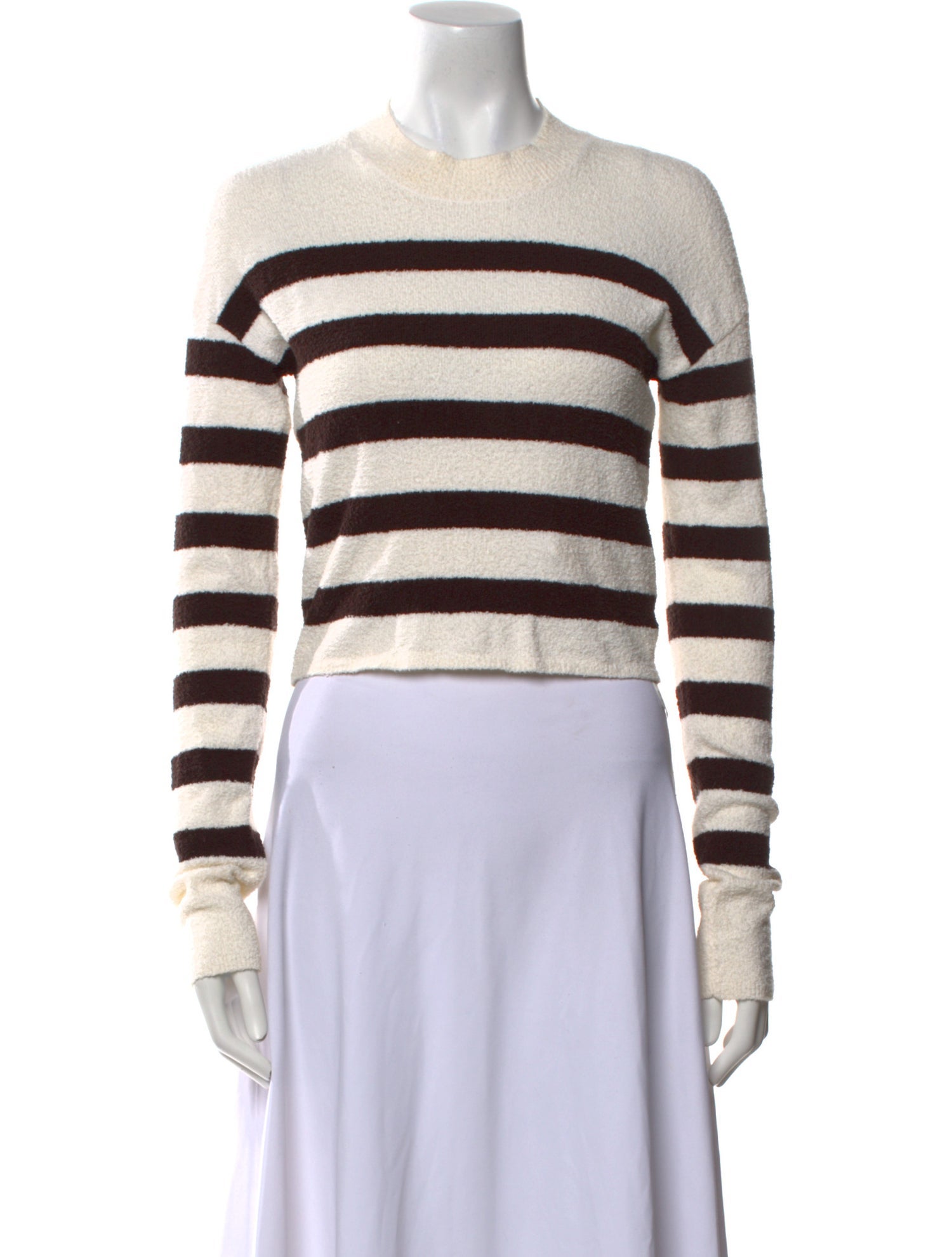 Nanushka Striped Crew Neck Crop Top