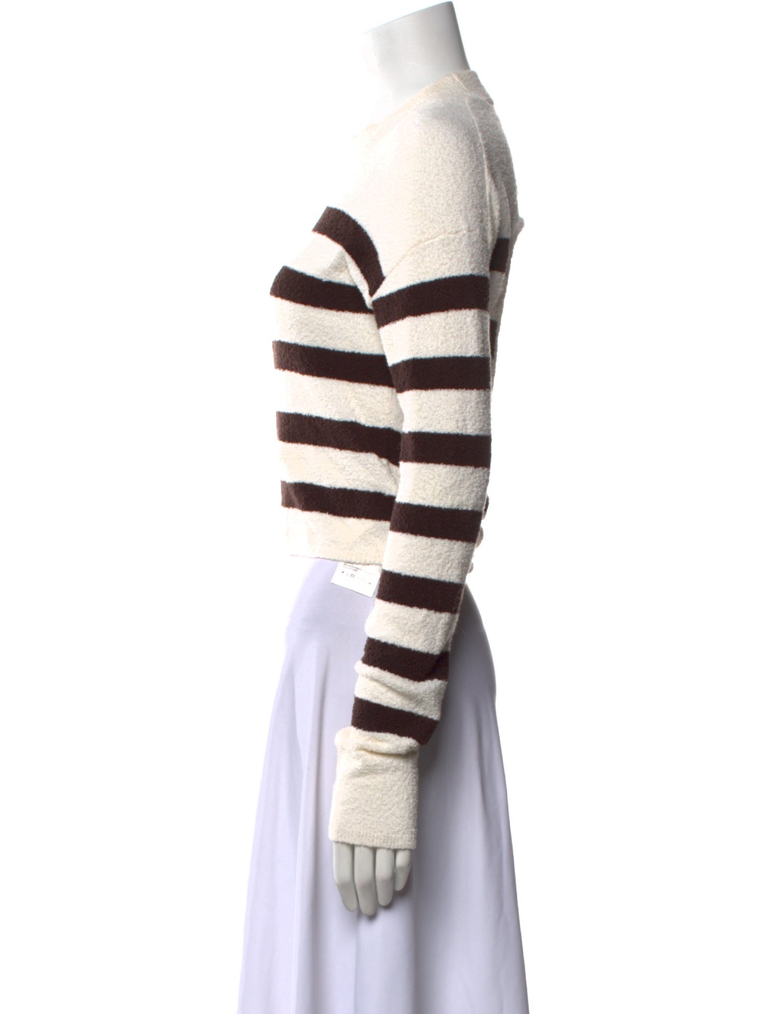 Nanushka Striped Crew Neck Crop Top