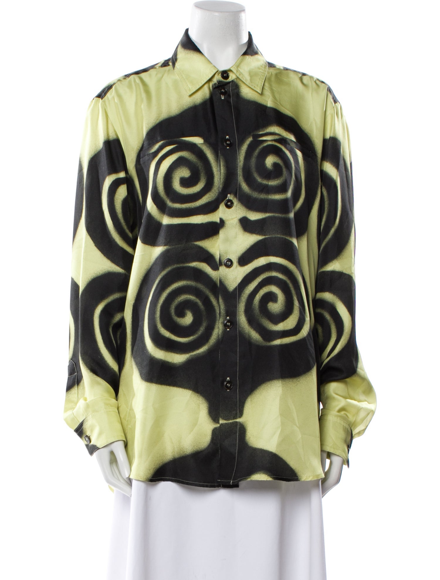 Nanushka Silk Printed Button-Up Top