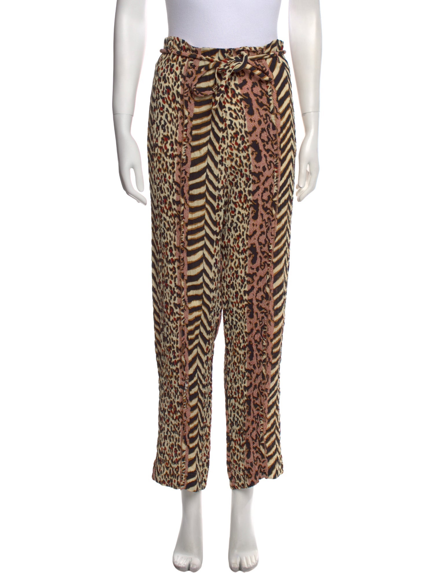 Nanushka Animal Print Straight Leg Pants