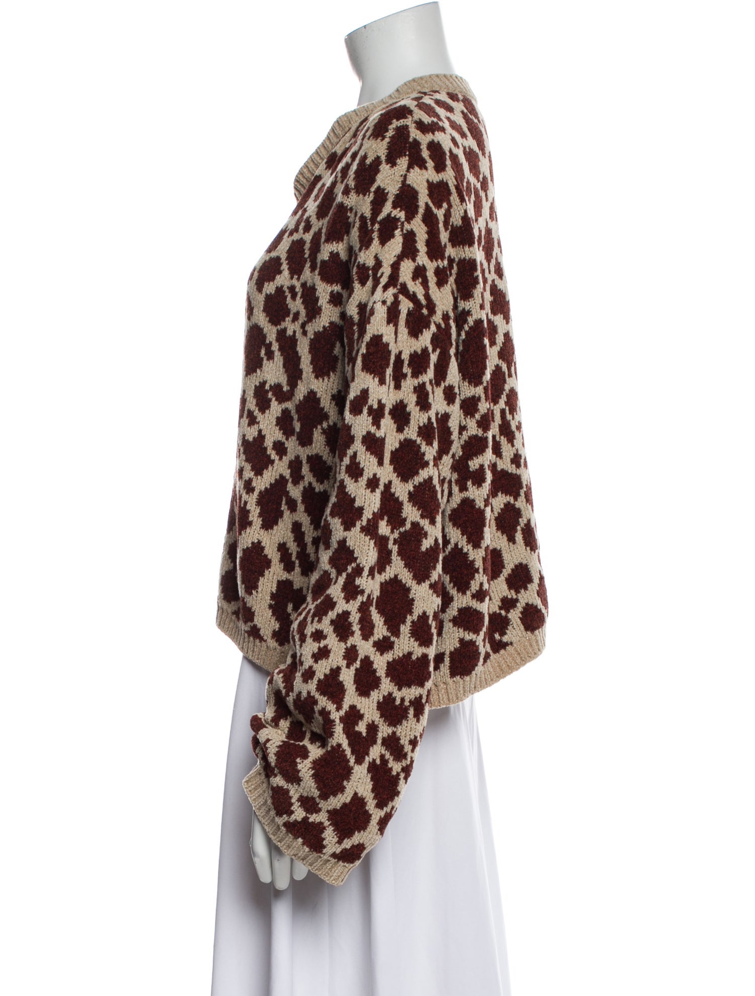 Nanushka Animal Print V-Neck Sweater