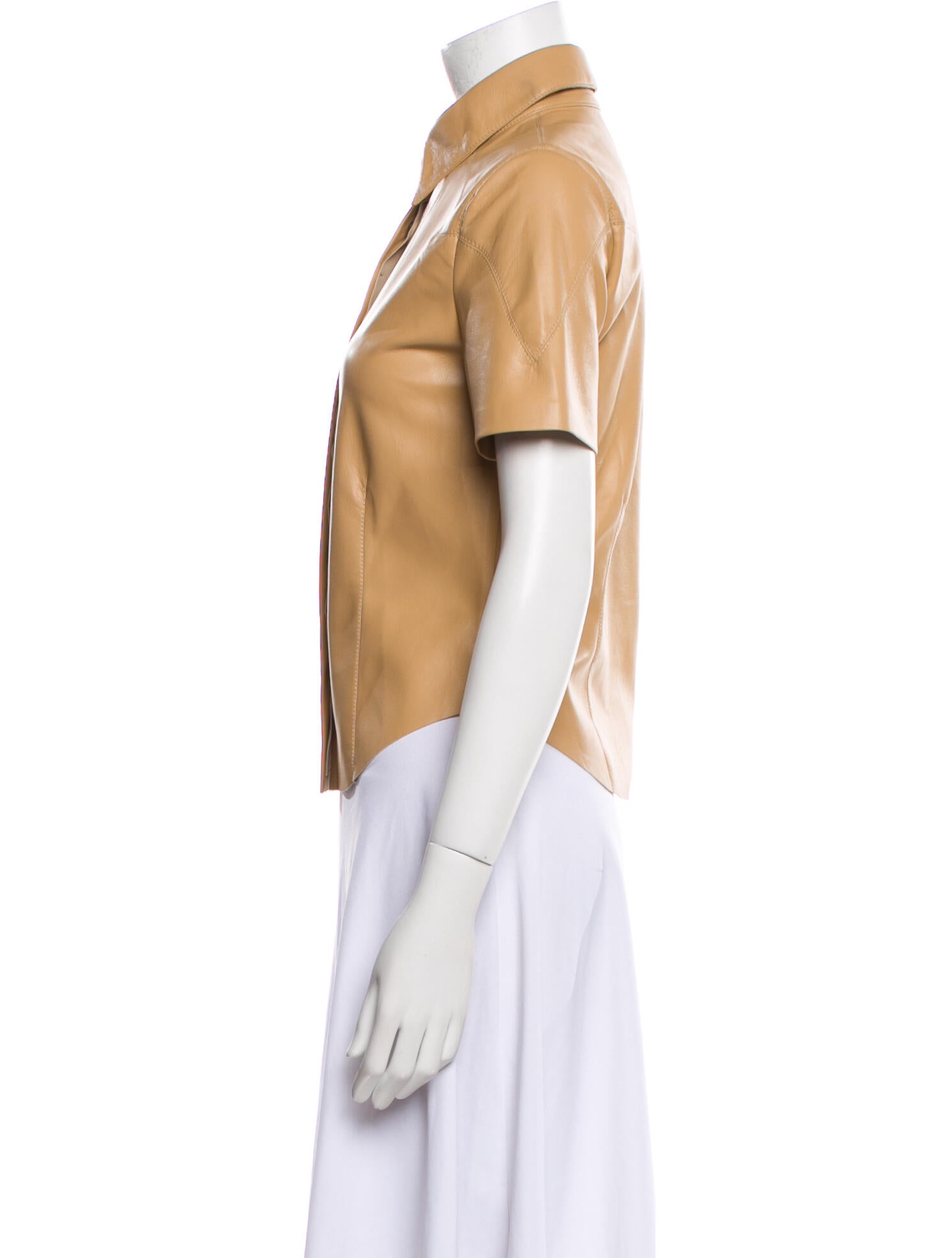 Nanushka Short Sleeve Button-Up Top