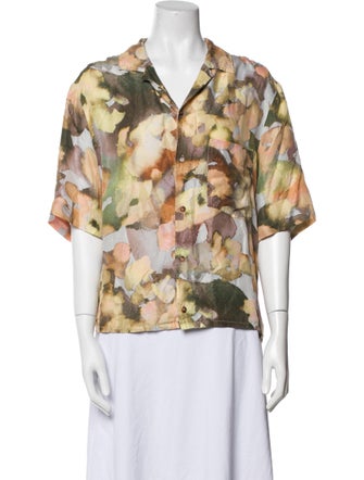 Nanushka Floral Print V-Neck Blouse