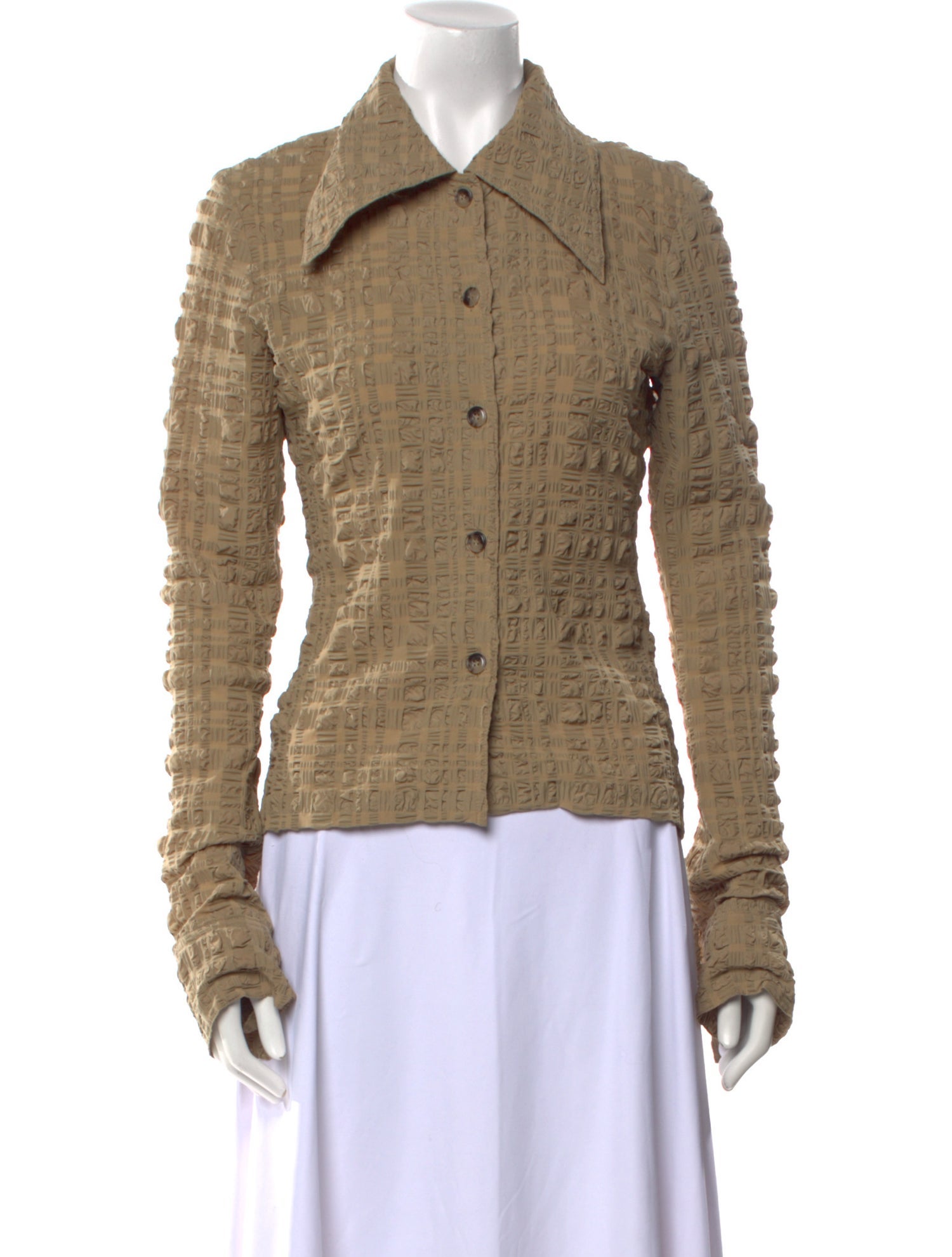 Nanushka Long Sleeve Button-Up Top