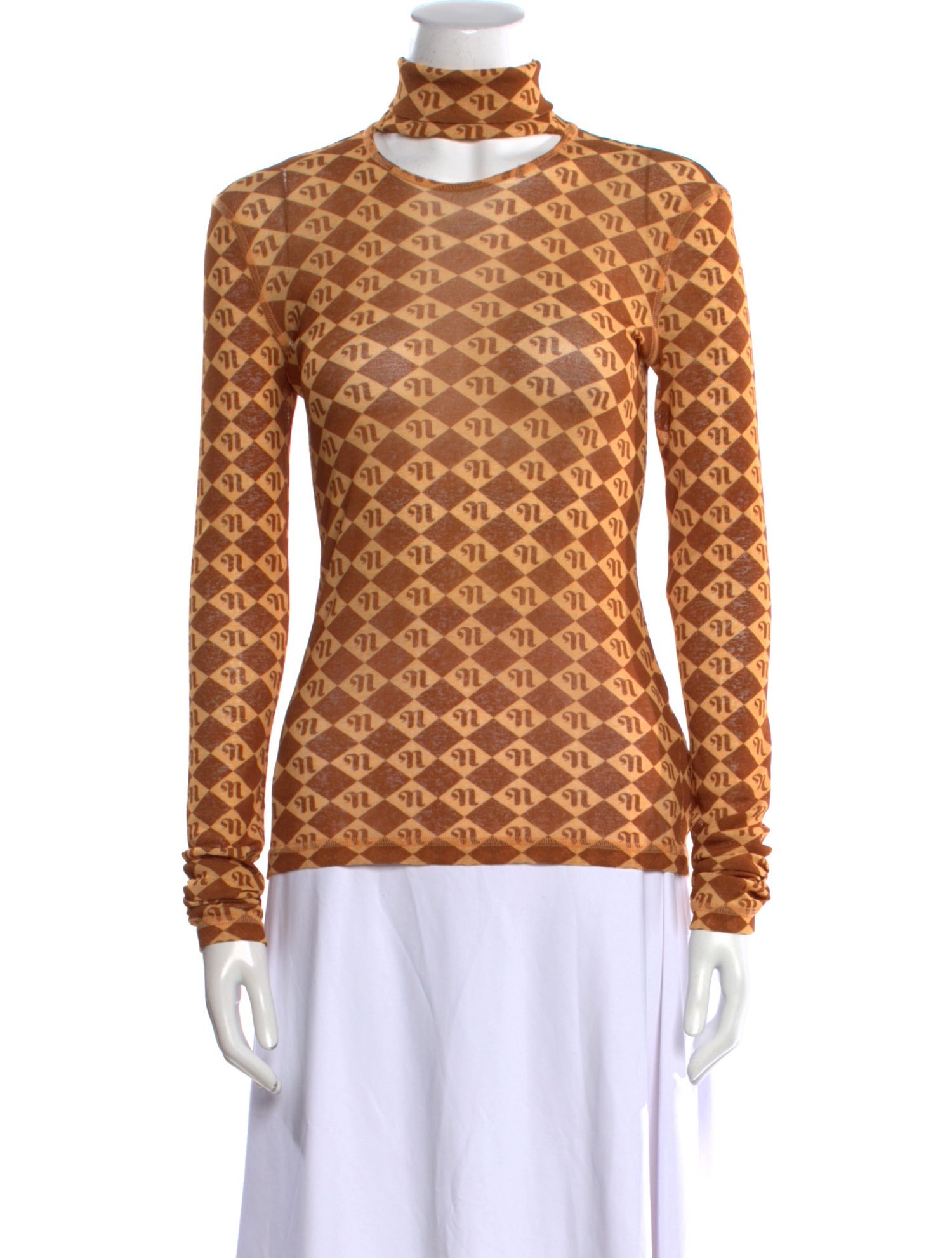 Nanushka Plaid Print Turtleneck Sweatshirt