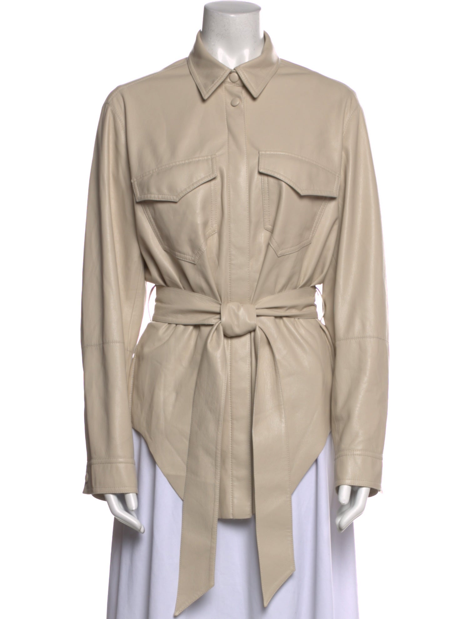 Nanushka Long Sleeve Button-Up Top