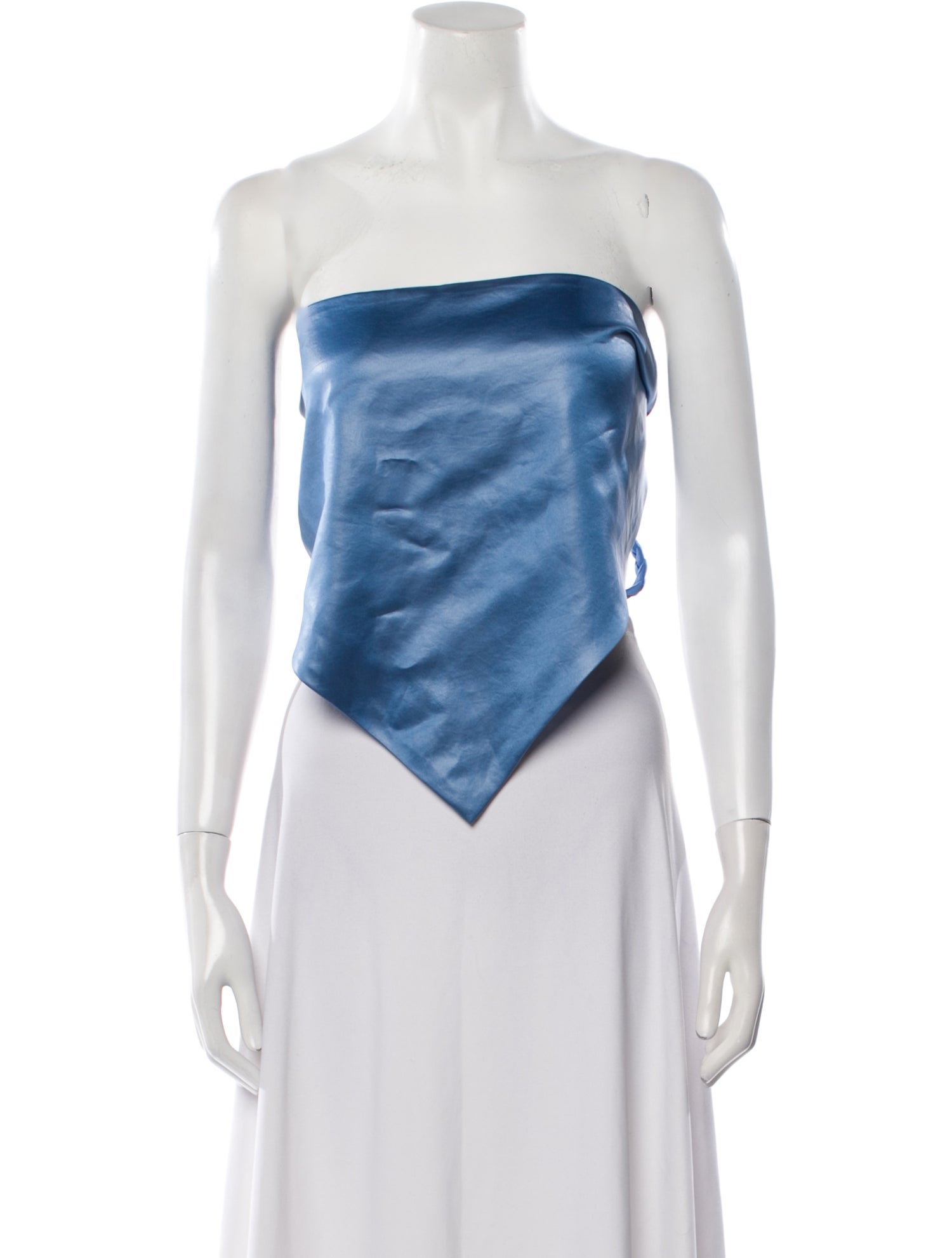 Nanushka Faux Leather Strapless Crop Top