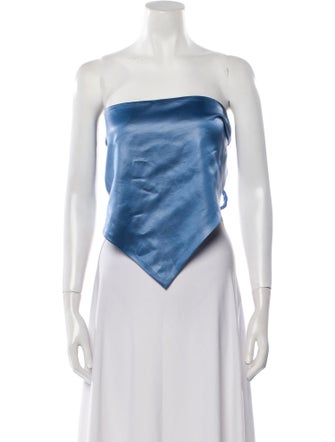 Nanushka Faux Leather Strapless Crop Top