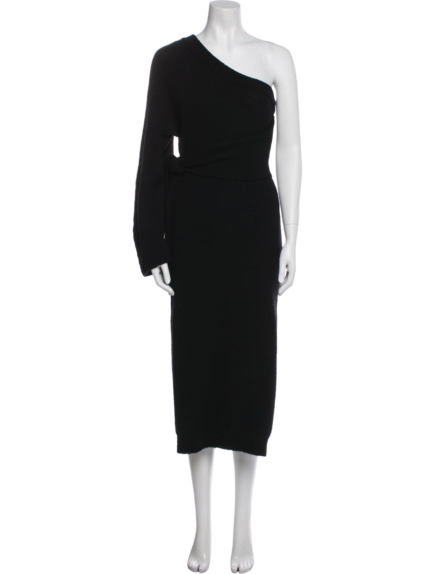 Nanushka Aram Ruched Georgette One-Shoulder Midi Dress Midi Length Dress