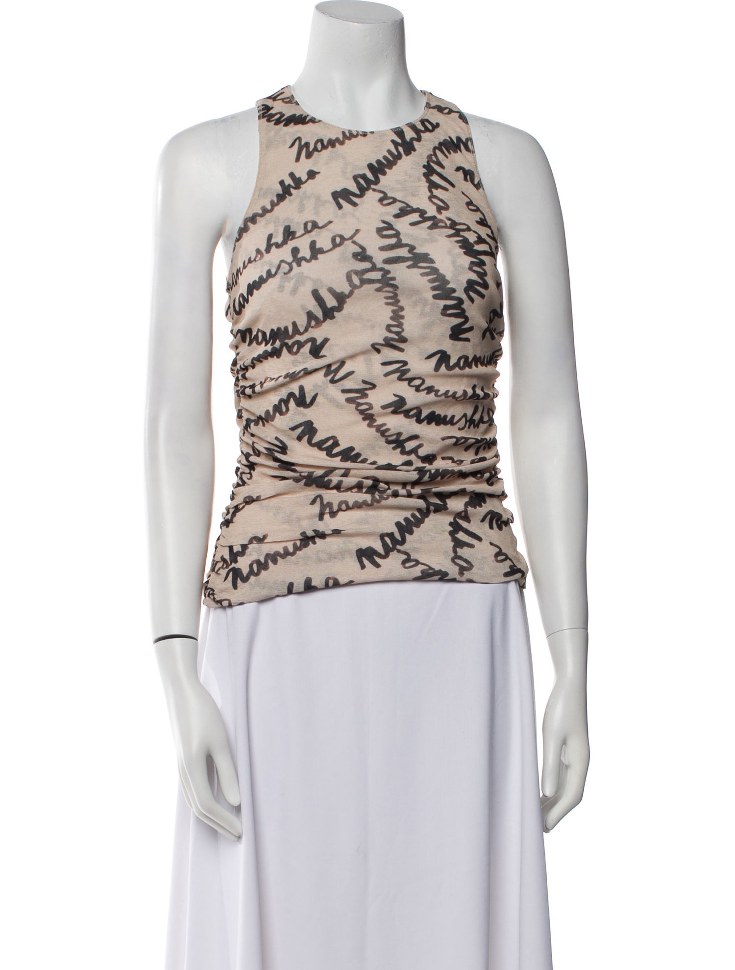 Nanushka Printed Scoop Neck Top