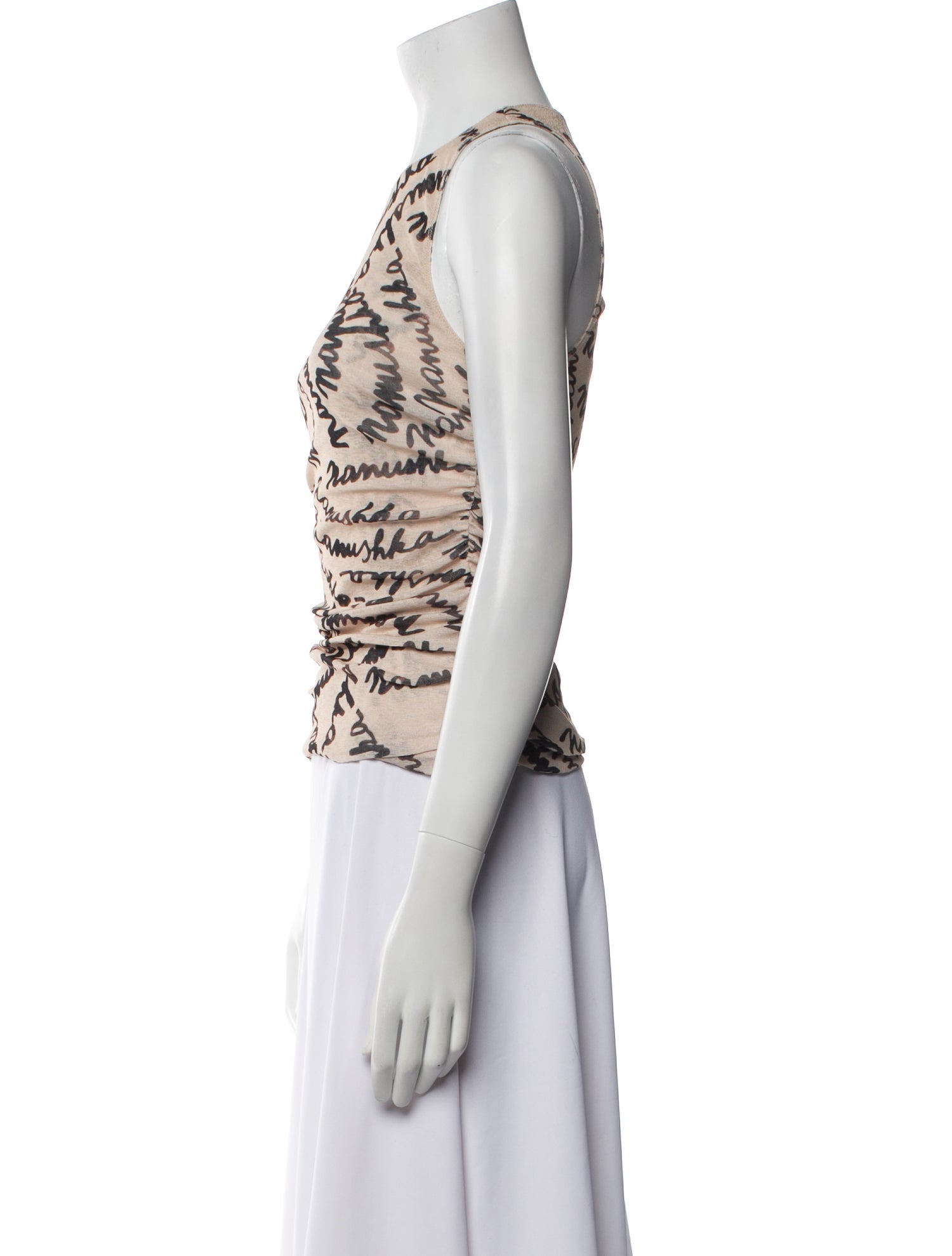 Nanushka Printed Scoop Neck Top