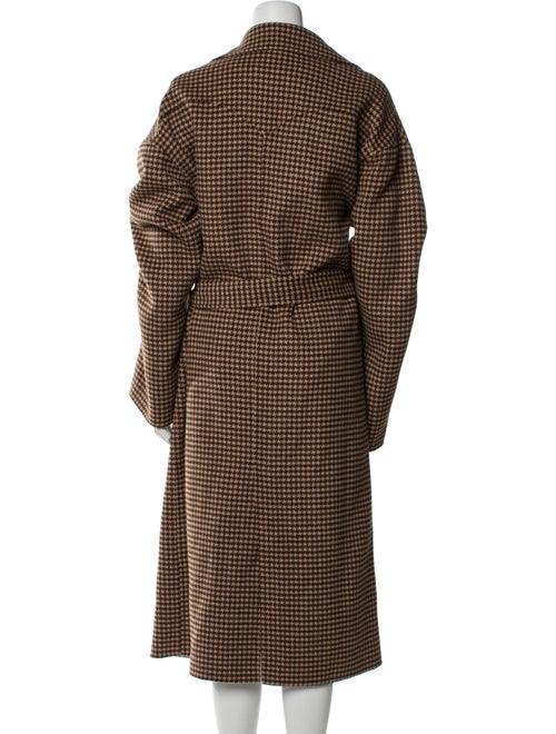 Nanushka Wool Houndstooth Print Trench Coat