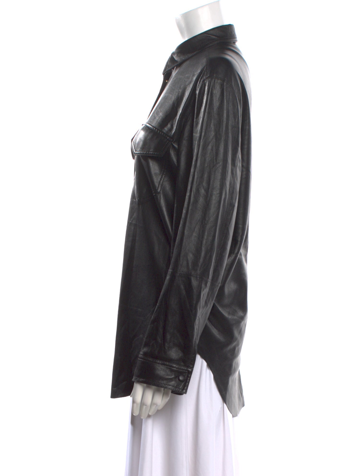 Nanushka Long Sleeve Button-Up Top