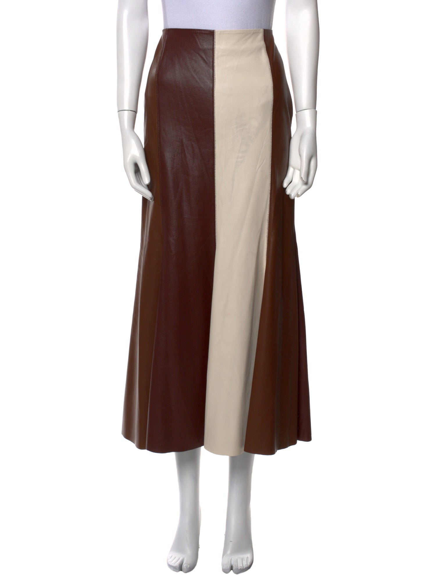 Nanushka Colorblock Pattern Midi Length Skirt