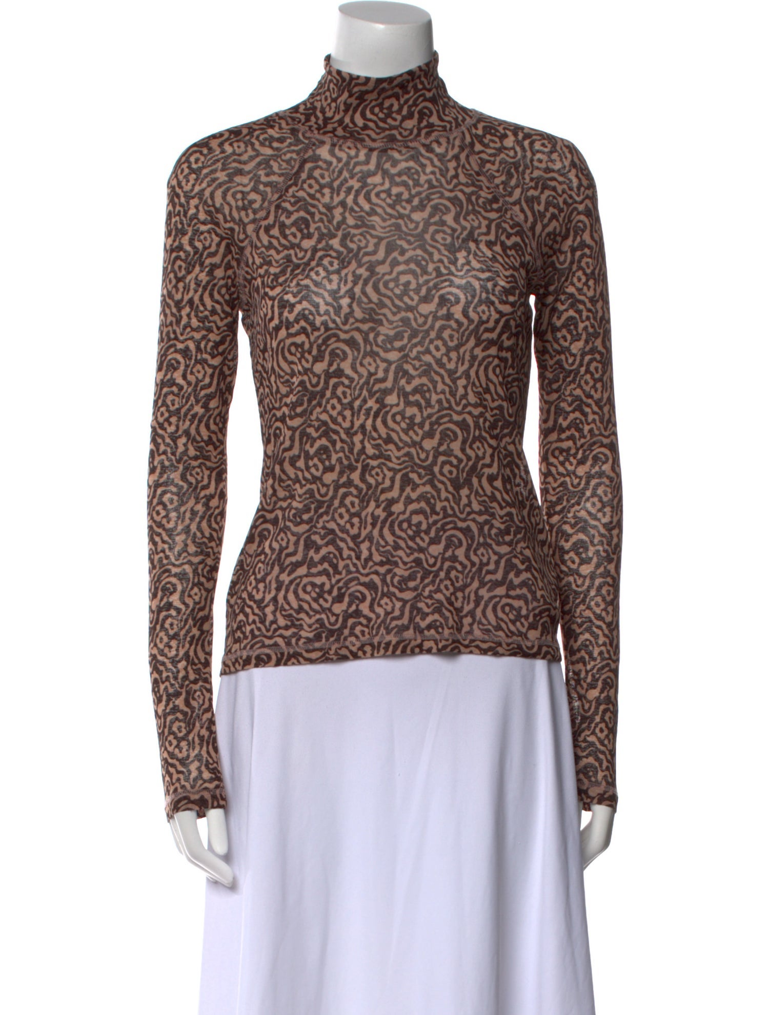 Nanushka Printed Mock Neck Top