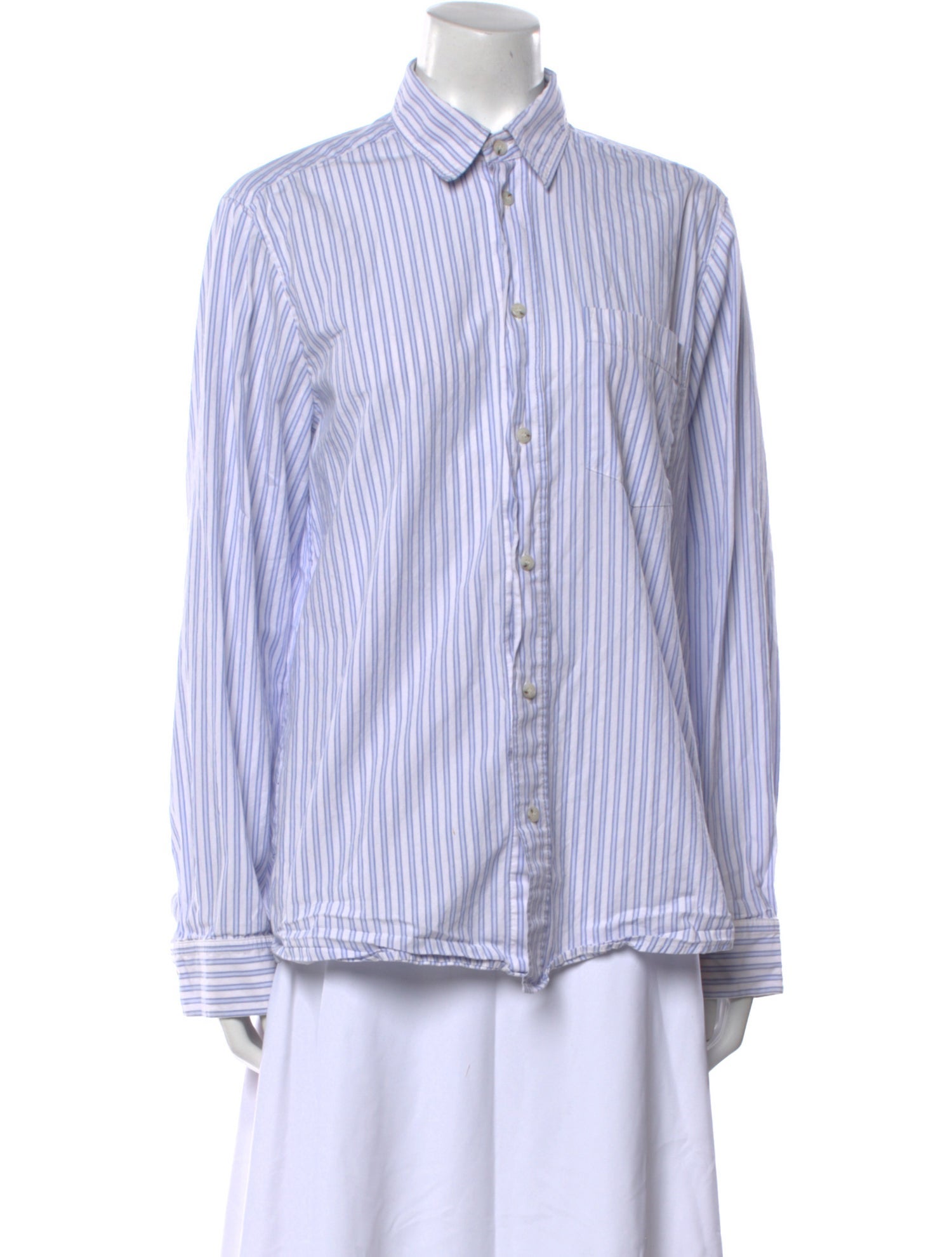 Nanushka Striped Long Sleeve Button-Up Top