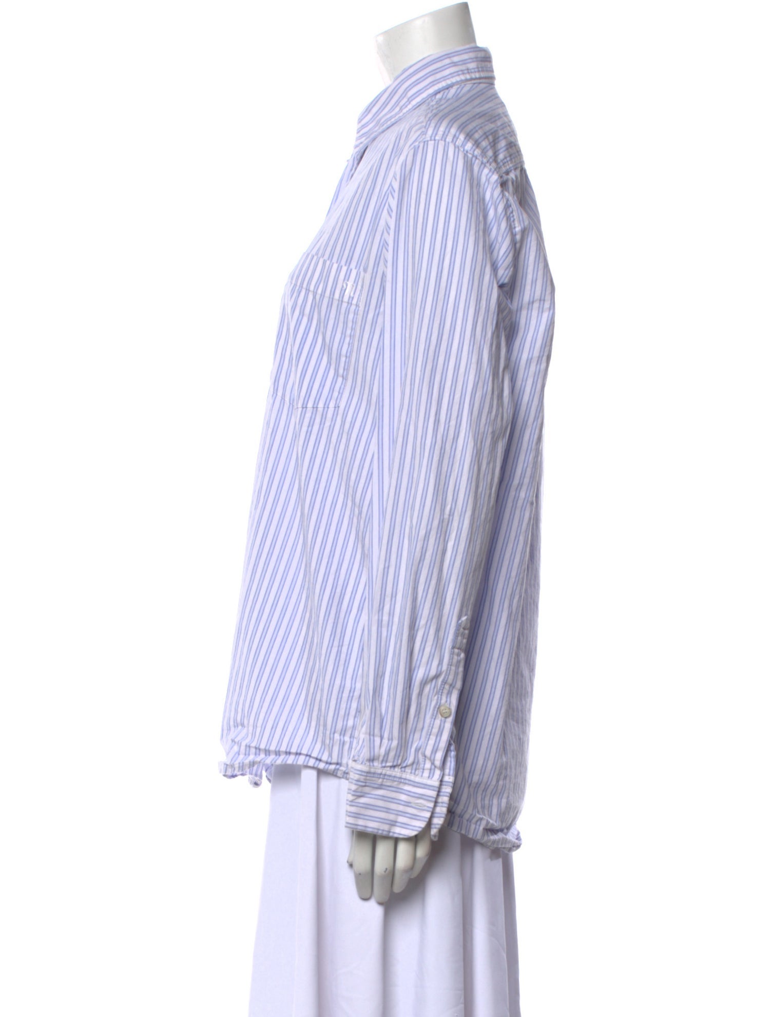 Nanushka Striped Long Sleeve Button-Up Top