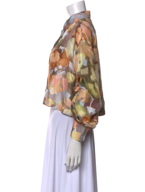 Nanushka Silk Floral Print Crop Top