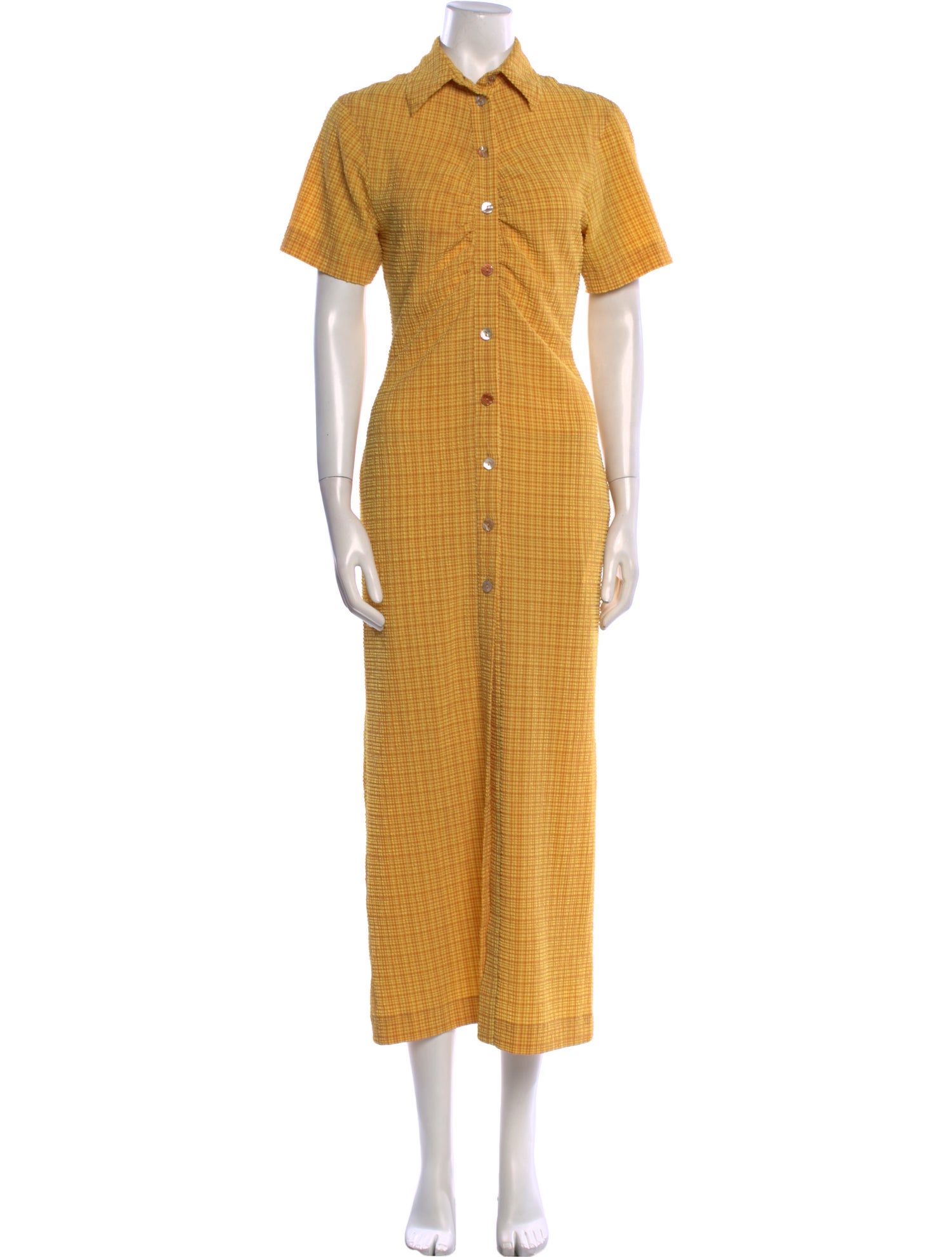 Nanushka Plaid Print Midi Length Dress